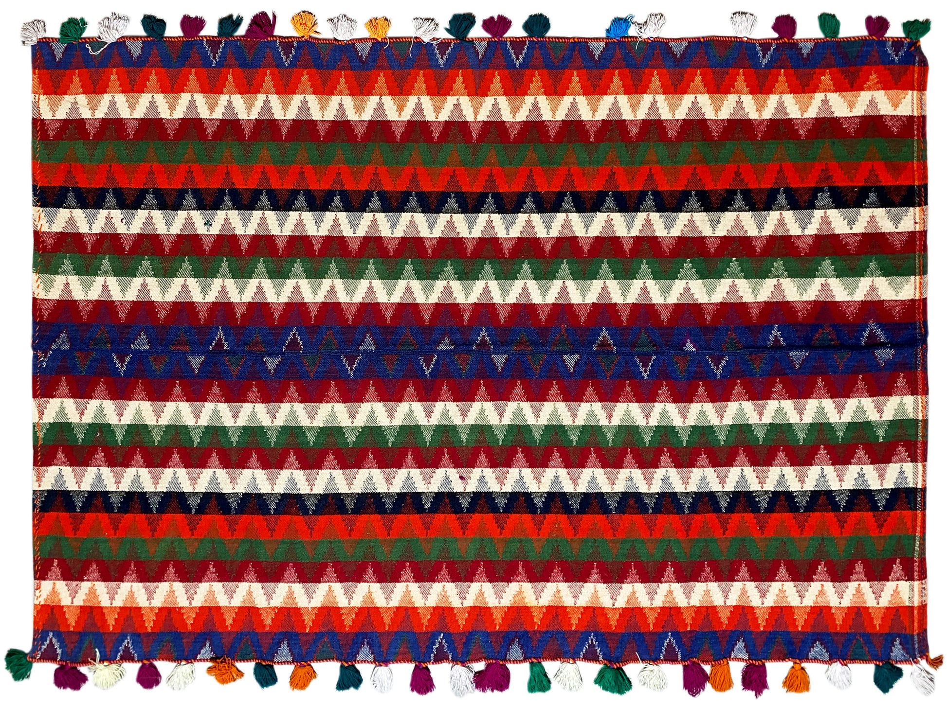 Stil Ethno Teppich Traditionell Quasten Unikat