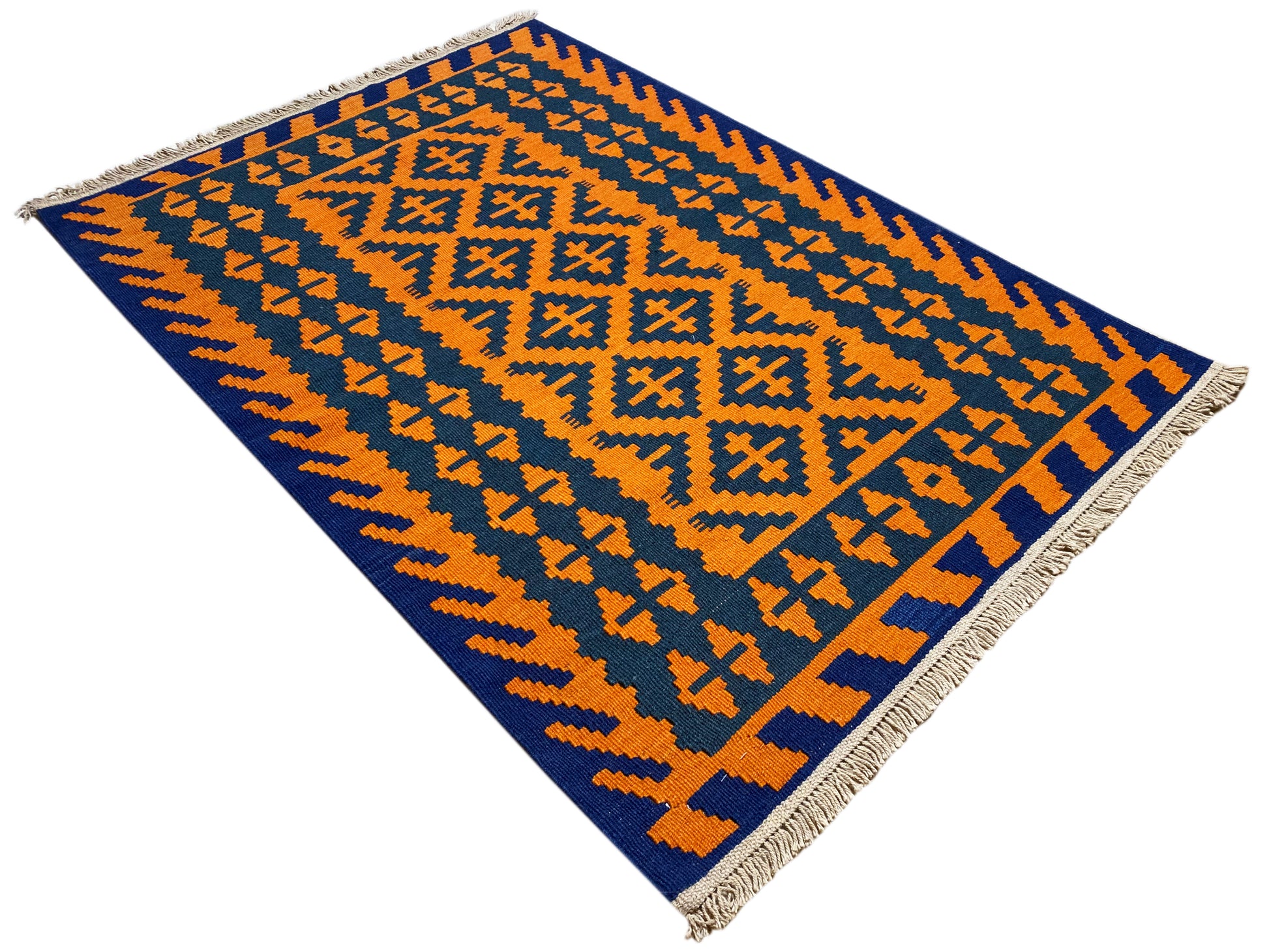 Qashqai Kelim mit Rauten-Design und dekorativer Bordüre