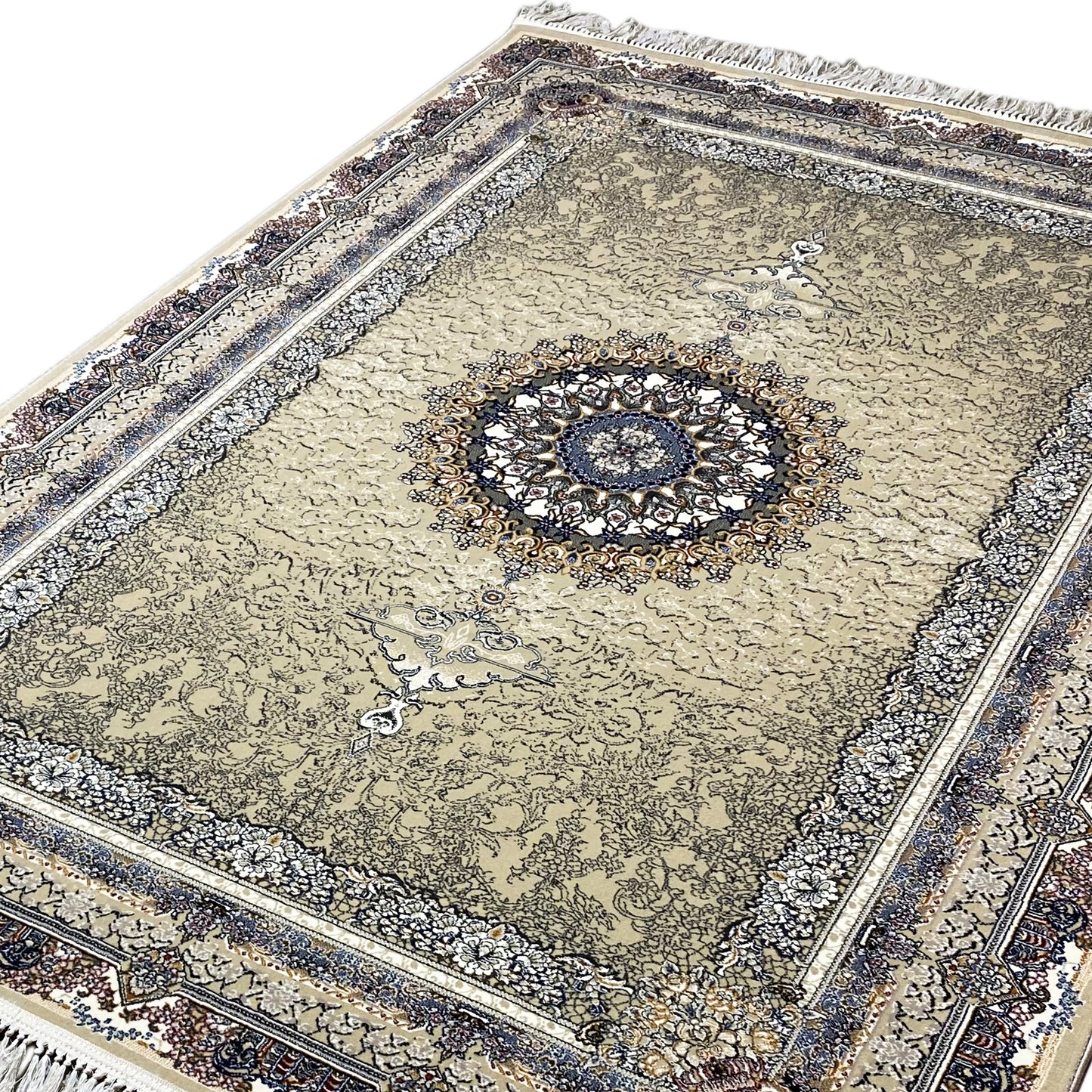 Vintage Teppich Beige/Grau 160x230 mit traditionellem Medaillon Design Stuttgart