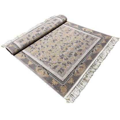 Gewebter Teppich 160x230 cm, floral in Grau, Schlafzimmer Inspiration Rom.