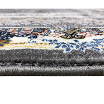 Teppich Orient Design Gewebt Schwarz Medaillon online.