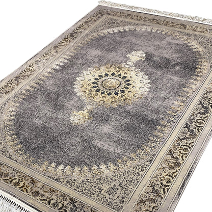 Großer Teppich 160x230 cm, Anthrazit Vintage Stil, beste Qualität