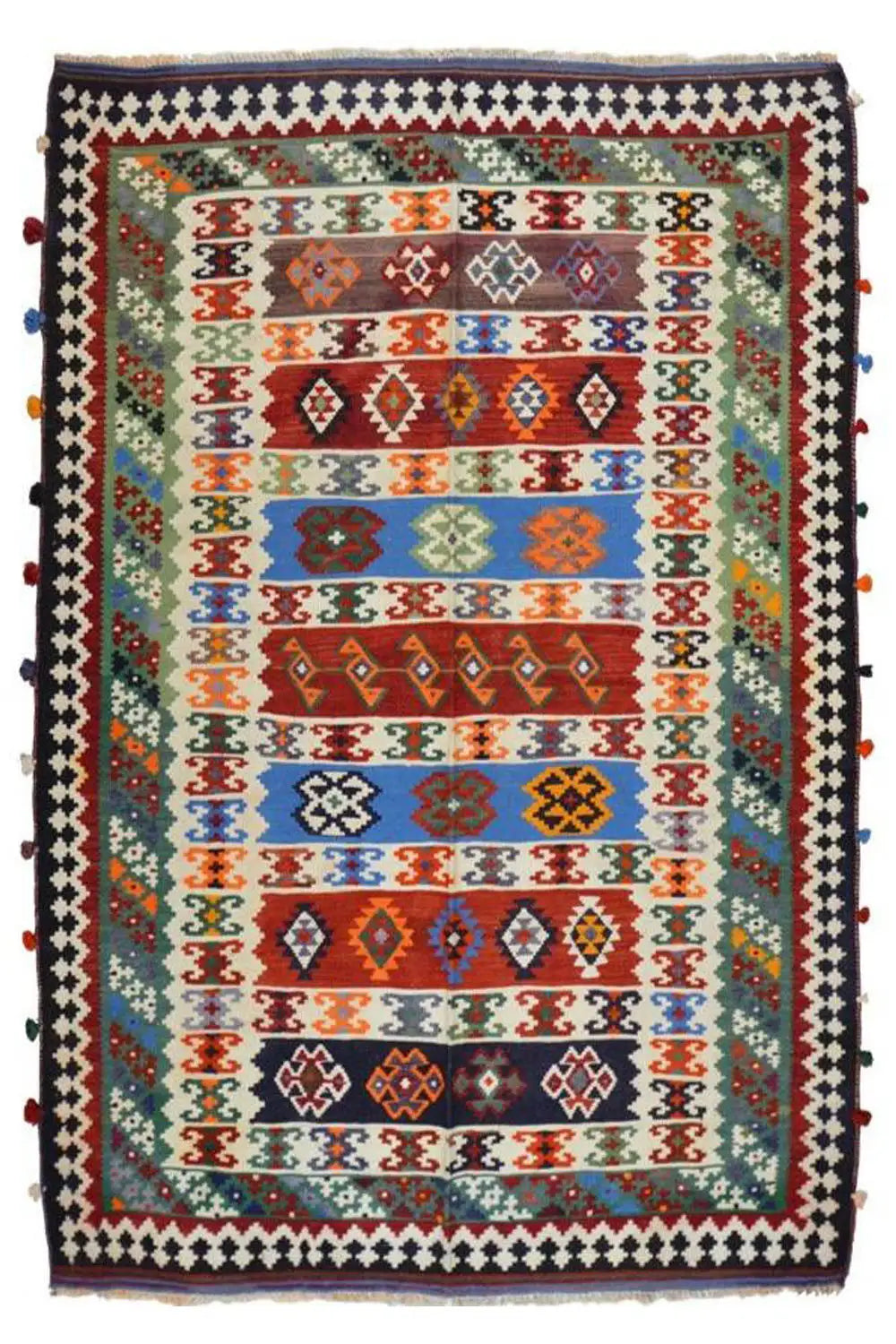 Kelim Qashqai - Multicolor (240x157 cm) - German Carpet Shop