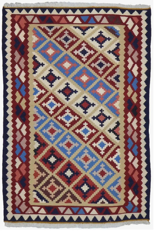 Kilim Qashqai - Multicolor 15PL 152x103 cm - German Carpet Shop