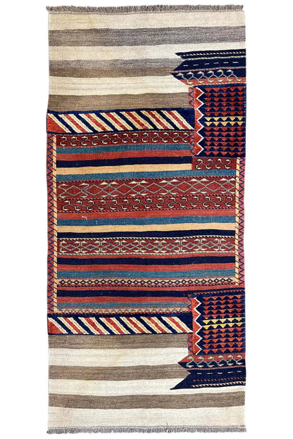  Kelim Bakhtiari (210x102 cm) - Premium Teppich from German Carpet - Just €799! Shop now at German Carpet Shop