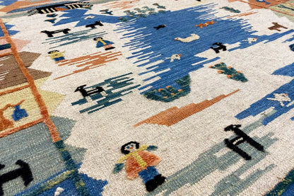 Kilim Qashqai - 605616 (198x158cm) - German Carpet Shop