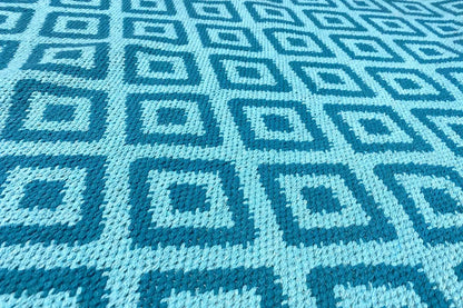 Moderner Kelim - Samak 04 Blue - German Carpet Shop