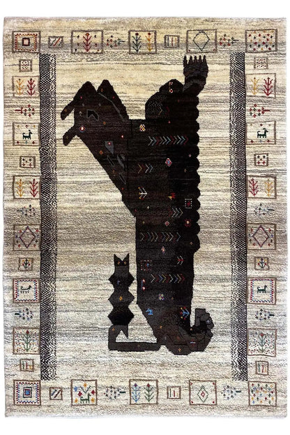 Löwen Gabbeh (154x108 cm) - German Carpet Shop