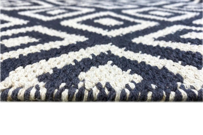 Moderne Kelim - Samak 04 Black - German Carpet Shop