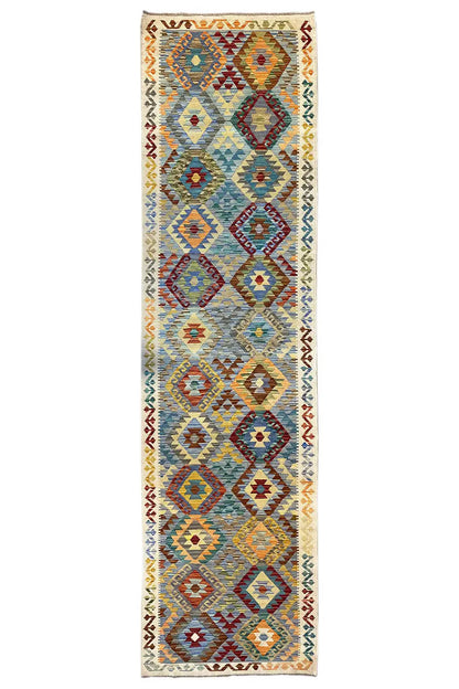  Kelim Afghan - 30221 (382x92 cm) - Premium Kelim from German Carpet Shop - Just €289! Shop now at German Carpet Shop