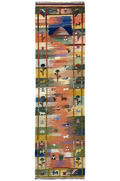  Kilim Qashqai  - 800591 (310x84 cm) - Premium Kelim from German Carpet Shop - Just €390! Shop now at German Carpet Shop