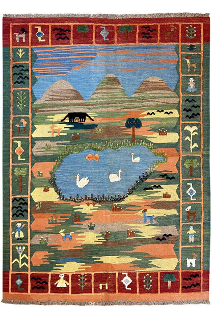  Kilim Qashqai - (201x146 cm) - Premium Kelim from German Carpet Shop - Just €429! Shop now at German Carpet Shop