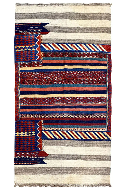  Bakhtiari Kelim (210x103 cm) - Premium Kelim from German Carpet - Just €799! Shop now at German Carpet Shop