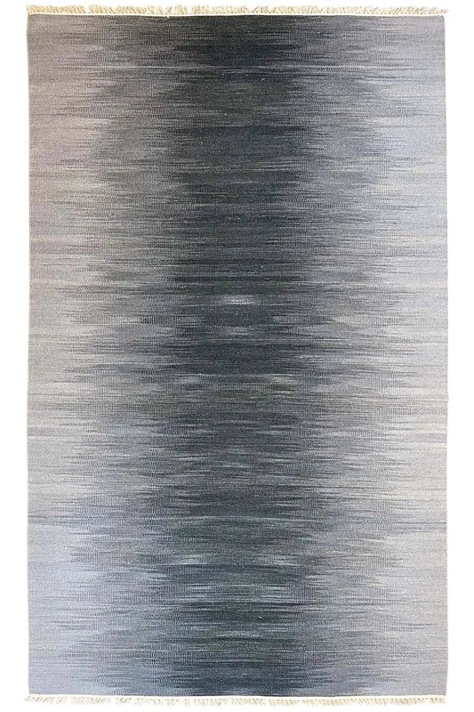 Grauer Ombré Kelim Dhurrie Teppich 160x230 cm - German Carpet Shop
