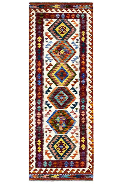Kelim Afghan Läufer - (198x64 cm) - German Carpet Shop