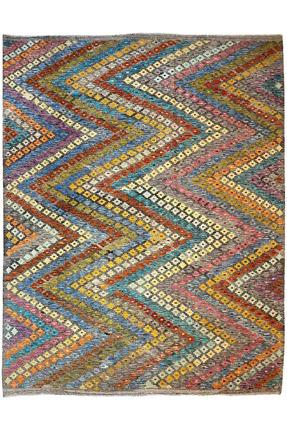 Kelim Afghan 8712 (293x211 cm) - Premium Kelim from German Carpet Shop - Just €349! Shop now at German Carpet Shop