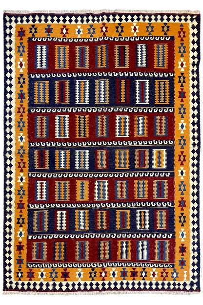  Kilim Qashqai  - 802405 (253x163 cm) - Premium Kelim from German Carpet Shop - Just €359! Shop now at German Carpet Shop