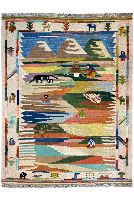  Kilim Qashqai  - 301893 (151x104 cm) - Premium Kelim from German Carpet Shop - Just €235! Shop now at German Carpet Shop