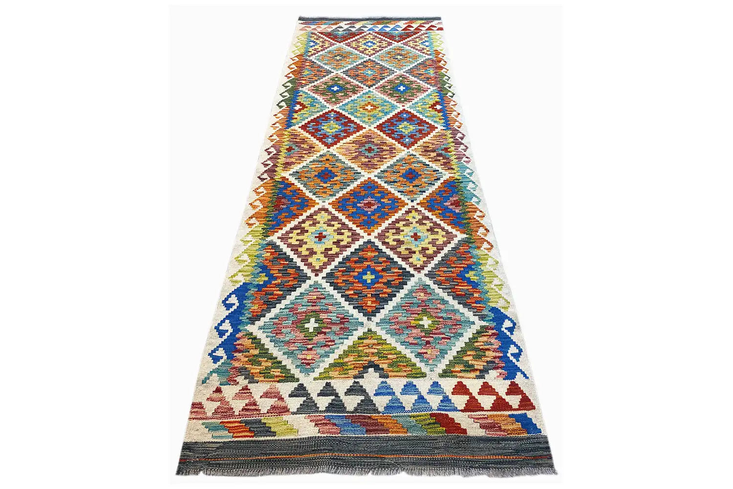 Kelim Afghan Läufer - (238x87 cm) - German Carpet Shop