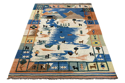 Kilim Qashqai - 605616 (198x158cm) - German Carpet Shop