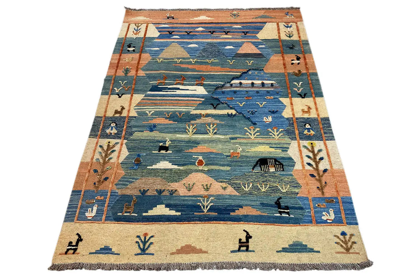  Kilim Qashqai  - 605615 (194x153 cm) - Premium Kelim from German Carpet Shop - Just €449! Shop now at German Carpet Shop