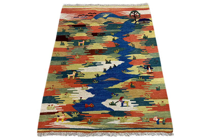  Kilim Qashqai - 804925 (137x104 cm) - Premium Kelim from German Carpet Shop - Just €209! Shop now at German Carpet Shop