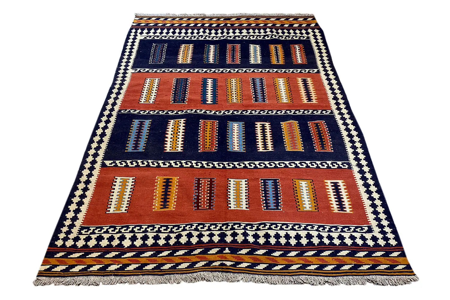  Kilim Qashqai  - 802409 (236x160 cm) - Premium Kelim from German Carpet Shop - Just €359! Shop now at German Carpet Shop