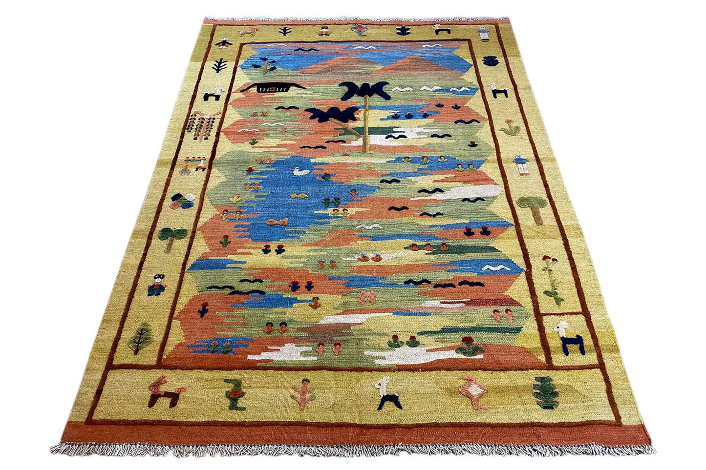  Kilim Qashqai  - 800595 (198x146 cm) - Premium Kelim from German Carpet Shop - Just €430! Shop now at German Carpet Shop