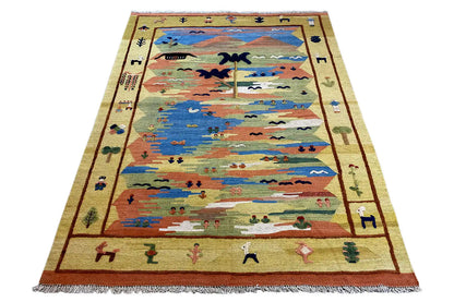  Kilim Qashqai  - 800595 (198x146 cm) - Premium Kelim from German Carpet Shop - Just €430! Shop now at German Carpet Shop