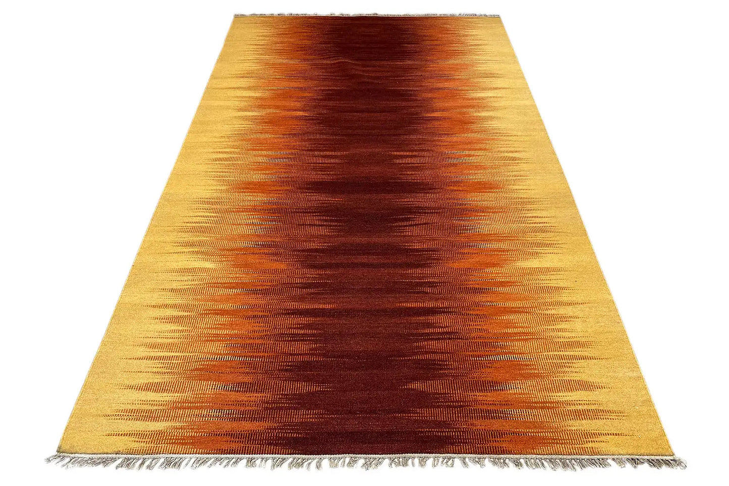Gelber Kelim Dhurrie Teppich 160x230 cm - German Carpet Shop