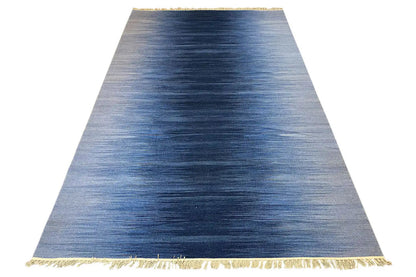 Blau Kelim Dhurrie Teppich 160x230 cm - German Carpet Shop