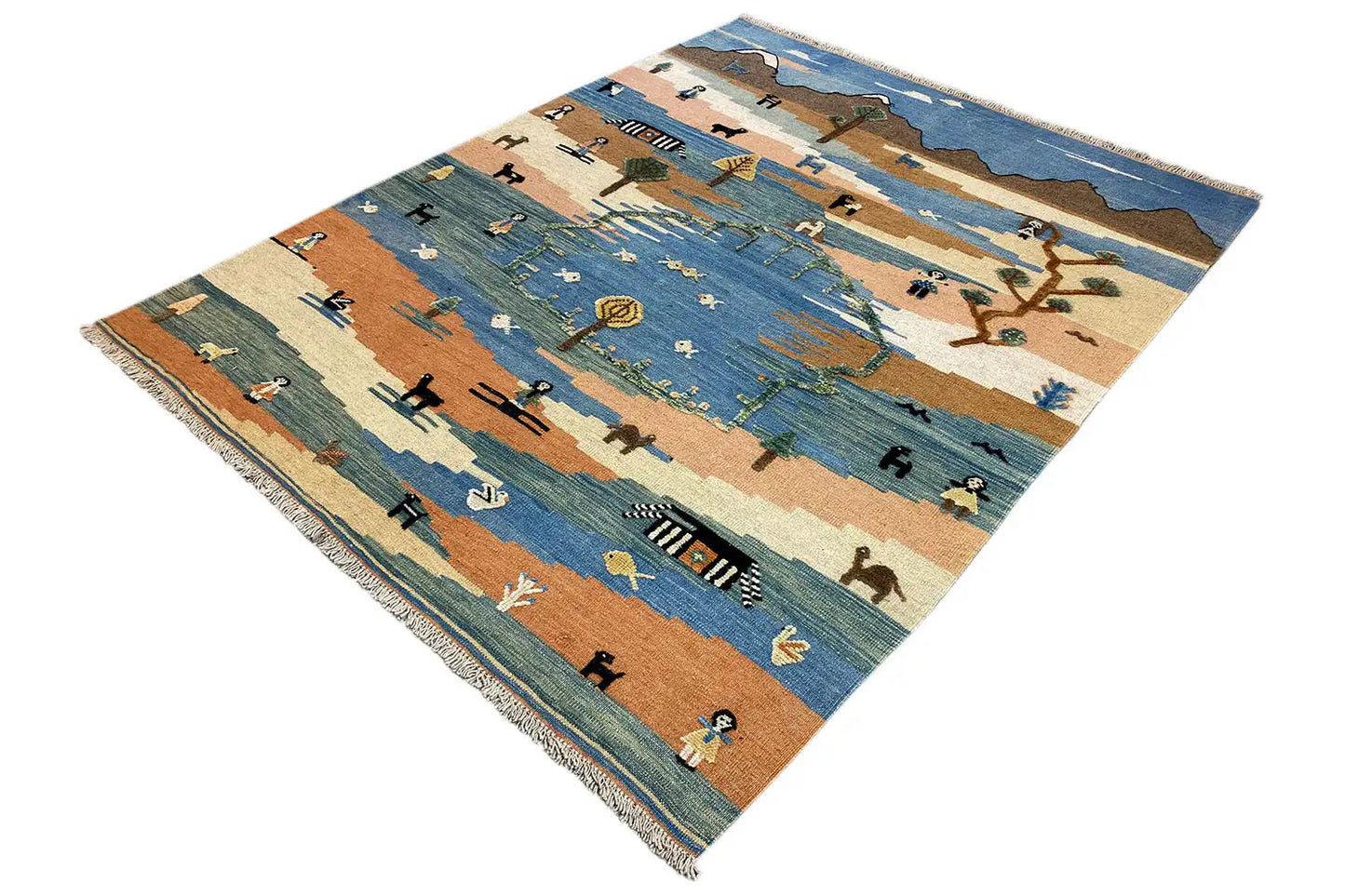 Kilim Qashqai - 605618 (198x157cm) - German Carpet Shop