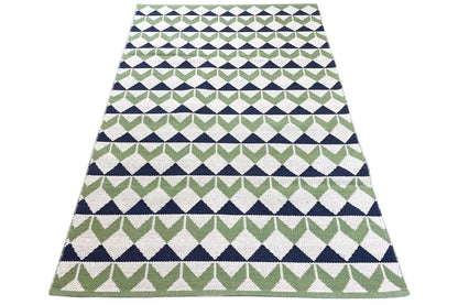 Moderne Kelim - Samak 05 Green - German Carpet Shop