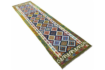 Kelim Afghan Läufer - (296x78cm) - German Carpet Shop