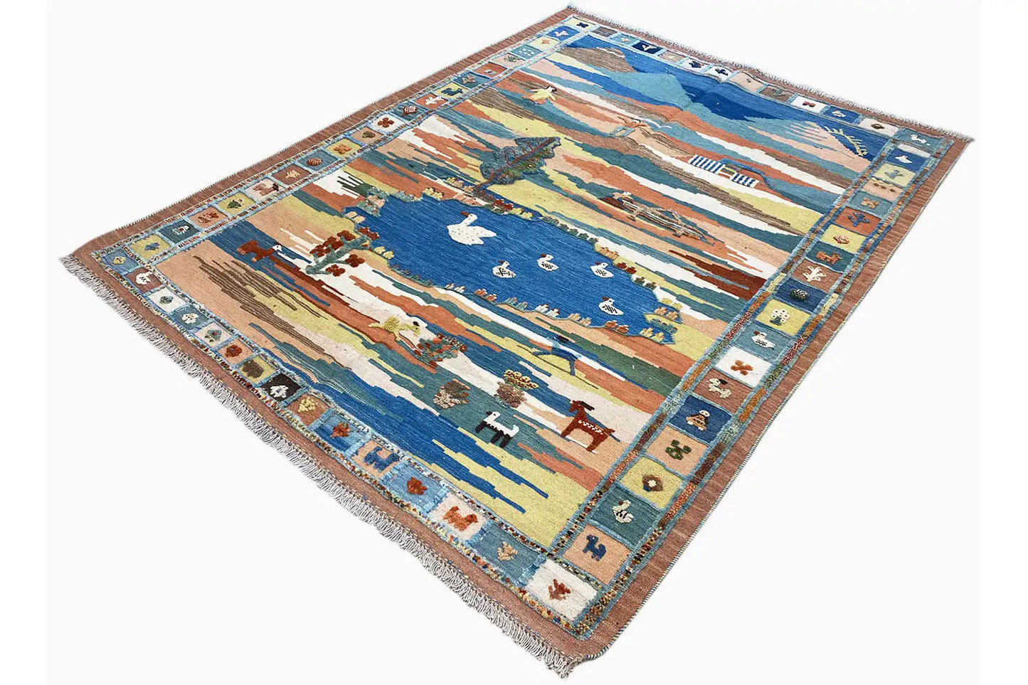  Kilim Qashqai  - 800607 (205x157 cm) - Premium Kelim from German Carpet Shop - Just €459! Shop now at German Carpet Shop