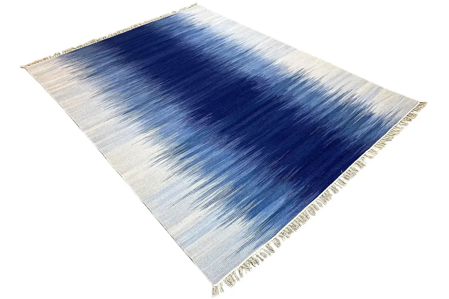 Blauer Kelim Dhurrie Teppich 160x230 cm - German Carpet Shop