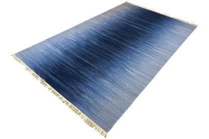 Blau Kelim Dhurrie Teppich 160x230 cm - German Carpet Shop