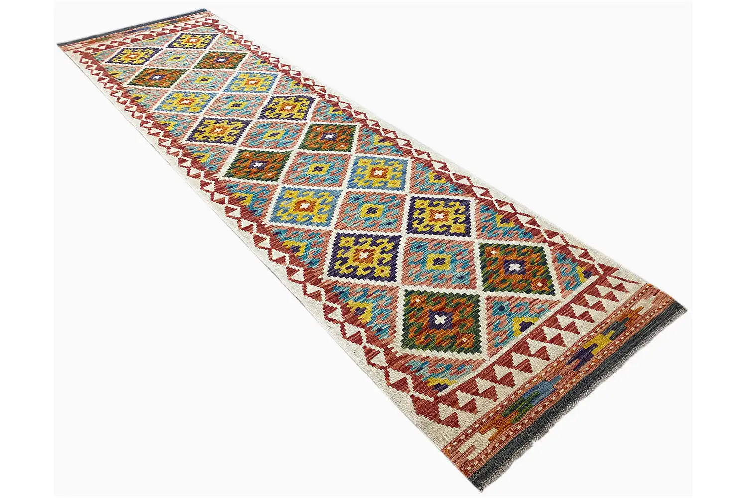 Kelim Afghan Läufer - (299x82cm) - German Carpet Shop