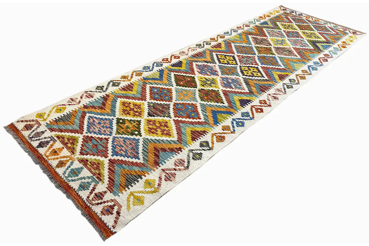 Kelim Afghan Läufer - (245x77cm) - German Carpet Shop