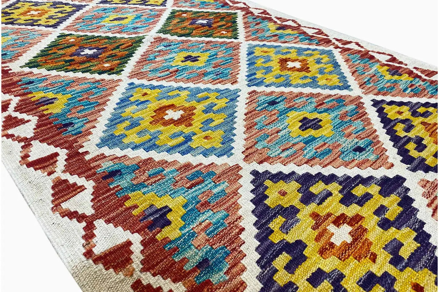 Kelim Afghan Läufer - (299x82cm) - German Carpet Shop