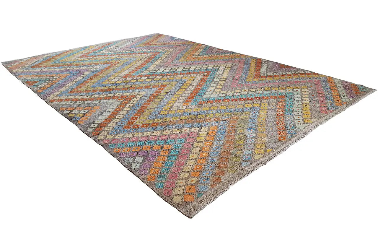  Kelim Afghan 8712 (293x211 cm) - Premium Kelim from German Carpet Shop - Just €349! Shop now at German Carpet Shop