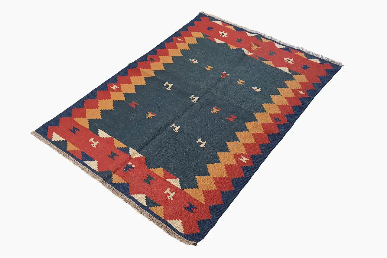  Kilim Qashqai - 13159 (151x105 cm) - Premium Kelim from German Carpet Shop - Just €142! Shop now at German Carpet Shop