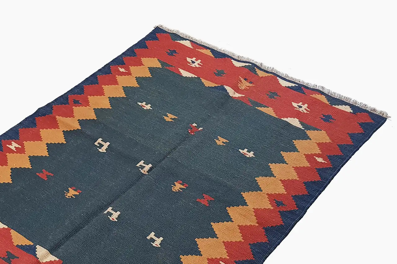  Kilim Qashqai - 13159 (151x105 cm) - Premium Kelim from German Carpet Shop - Just €142! Shop now at German Carpet Shop