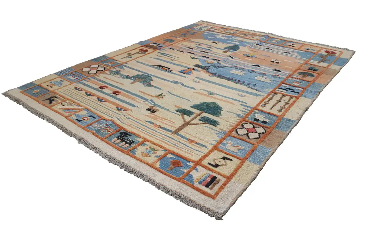  Kilim Qashqai  - 605610 (206x152 cm) - Premium Kelim from German Carpet Shop - Just €430! Shop now at German Carpet Shop