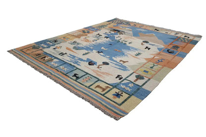  Kilim Qashqai  - 605616 (198x158 cm) - Premium Kelim from German Carpet Shop - Just €449! Shop now at German Carpet Shop