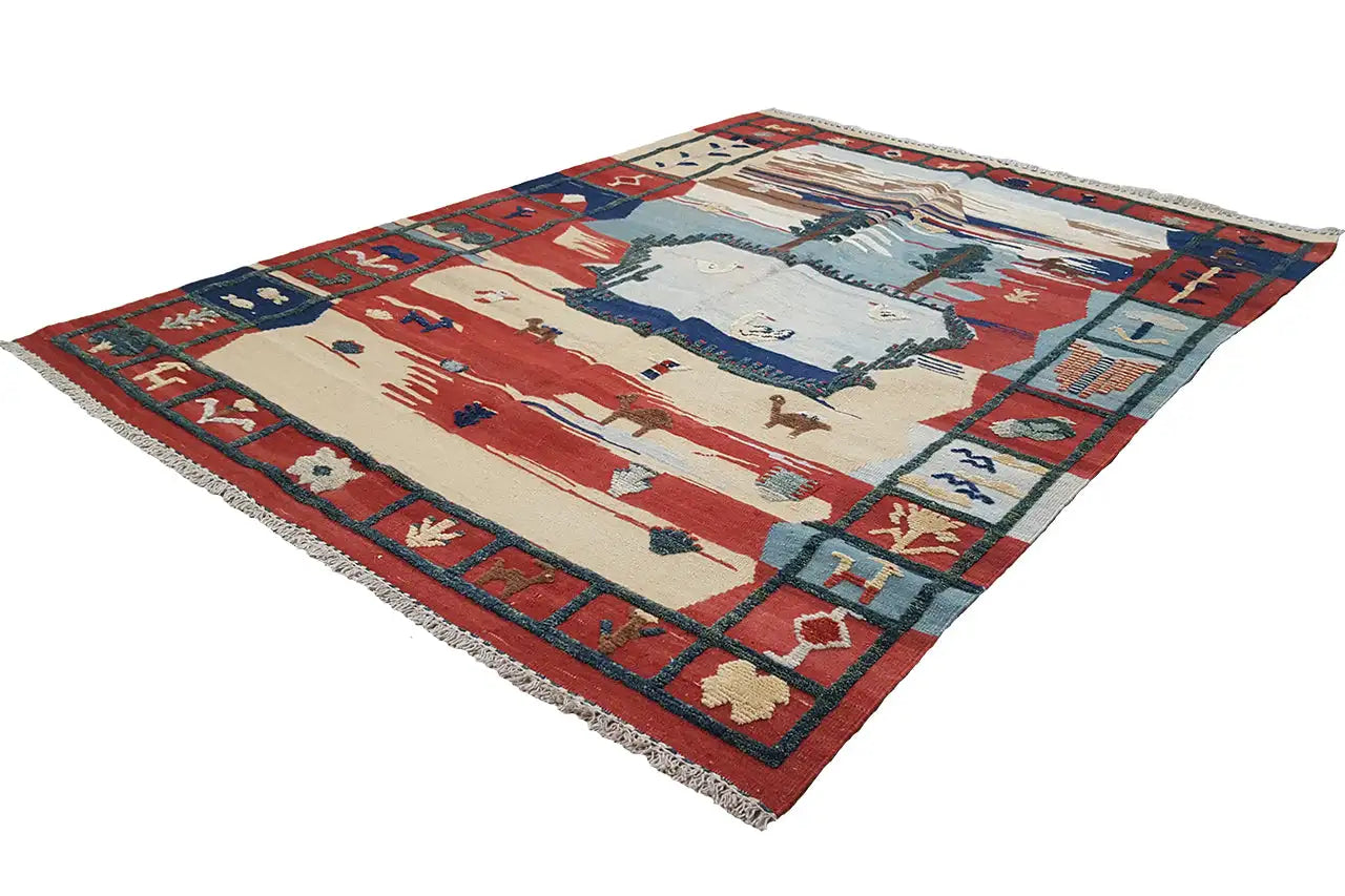  Kilim Qashqai  - 700085 (205x151 cm) - Premium Kelim from German Carpet Shop - Just €449! Shop now at German Carpet Shop