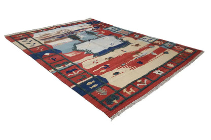  Kilim Qashqai  - 700085 (205x151 cm) - Premium Kelim from German Carpet Shop - Just €449! Shop now at German Carpet Shop