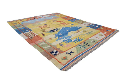 Kilim Qashqai - 800592 (193x154cm) - German Carpet Shop