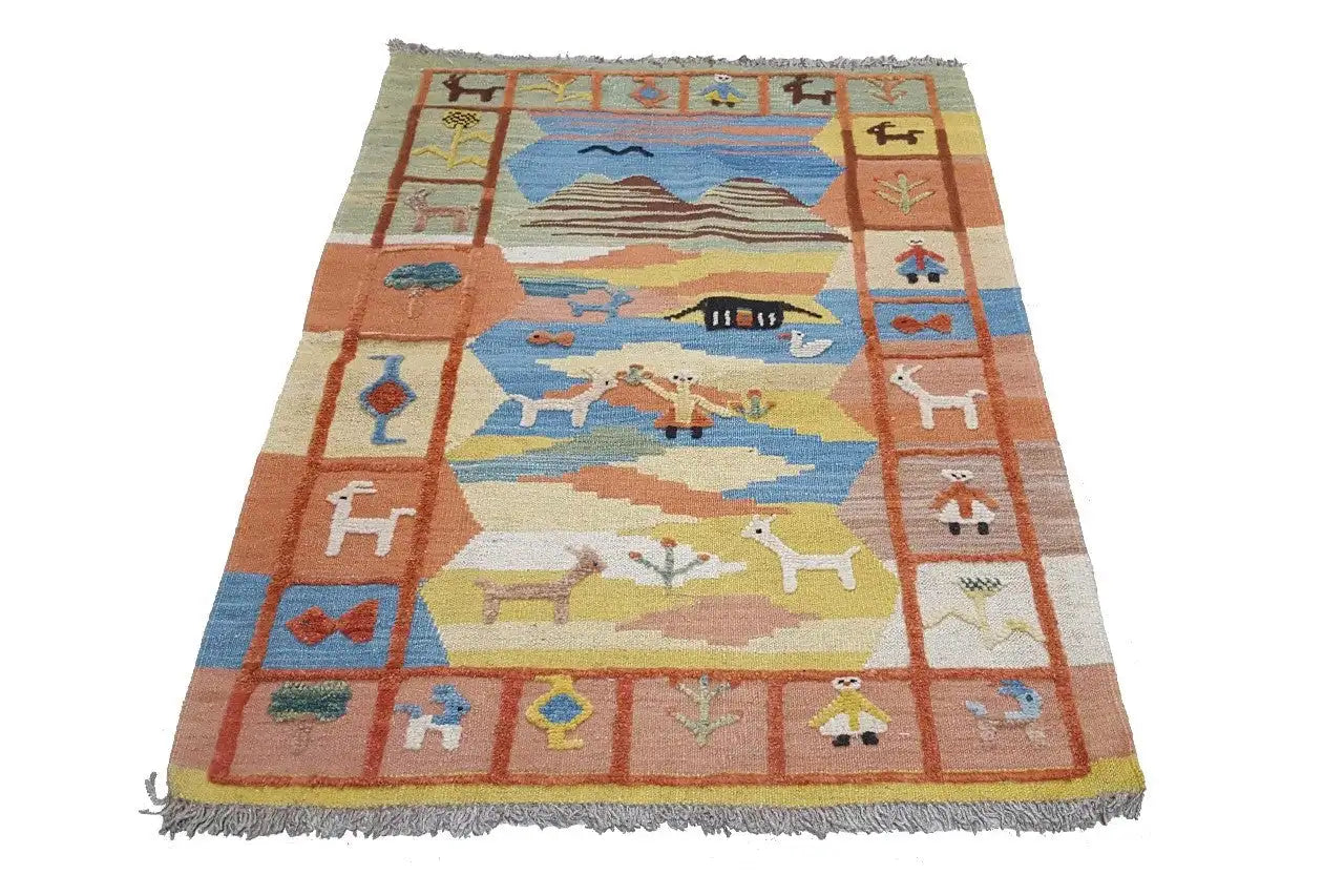  Kilim Qashqai  - 800597 (120x86 cm) - Premium Kelim from German Carpet Shop - Just €149! Shop now at German Carpet Shop