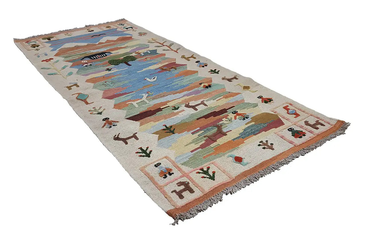 Kilim Qashqai - 800600 (193x87cm) - German Carpet Shop